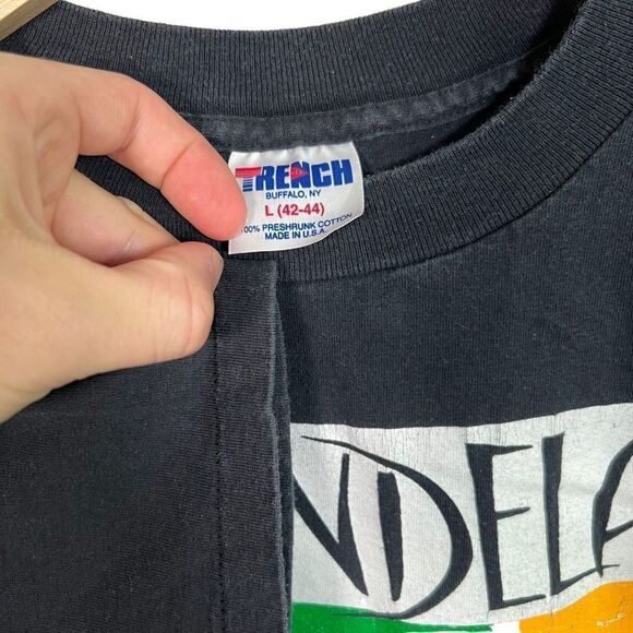 Vintage 1990 Nelson Mandela T-shirt Mens L Made In USA Single Stitched - Picture 3 of 4